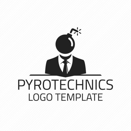 Pyrotechnics vector logo design template. Vector logo template bomb, fireworks. Logo Pyrotechnics.のイラスト素材