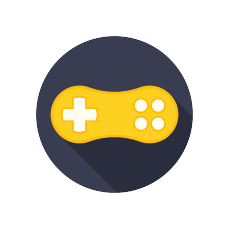 Vector gamepad icon with long shadow. Modern gamer icon.のイラスト素材