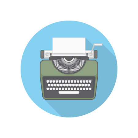 Typewriter icon. Flat color design. Vector illustrationのイラスト素材