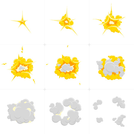 Animation explosion on white.のイラスト素材