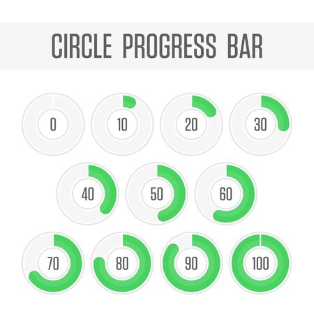 Green circle progress bar.のイラスト素材