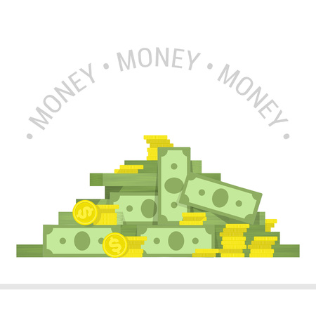 Big pile of money vector illustration.のイラスト素材