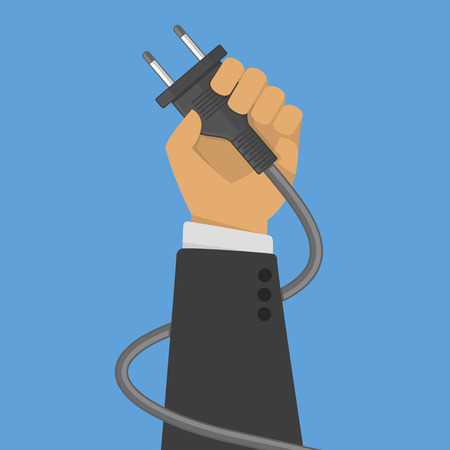 Electric plug in hand.のイラスト素材