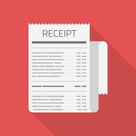Receipt vector icon on red.のイラスト素材