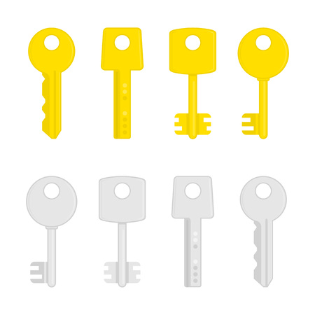 Golden and silver key icon.のイラスト素材