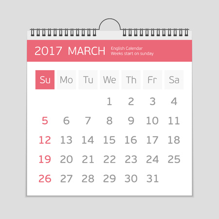 2017 march calendar template.のイラスト素材