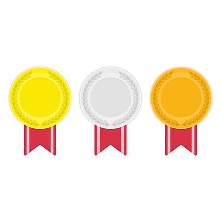 Gold silver and bronze medal icon.のイラスト素材