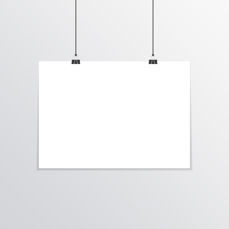 Realistic horizontal poster mockup A4.のイラスト素材