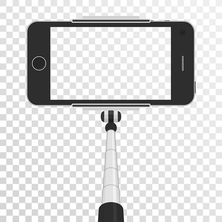 Smartphone with empty screen on monopod.のイラスト素材