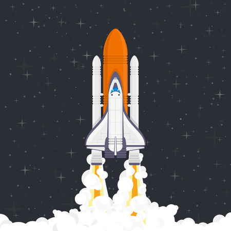 Space rocket launch vector.のイラスト素材