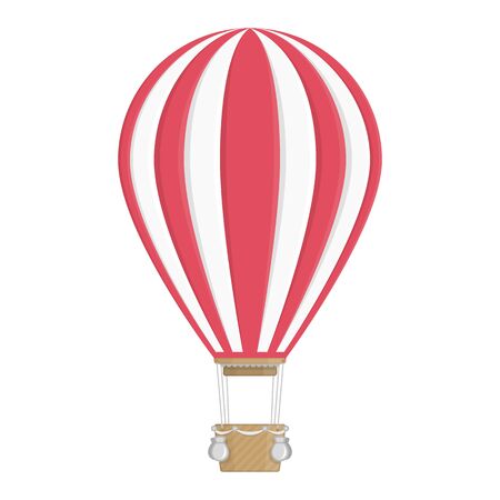 White and red hot air balloon.のイラスト素材