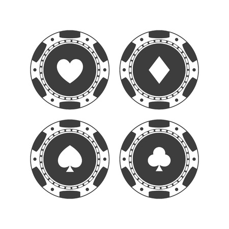 Gambling chips with card suits.のイラスト素材