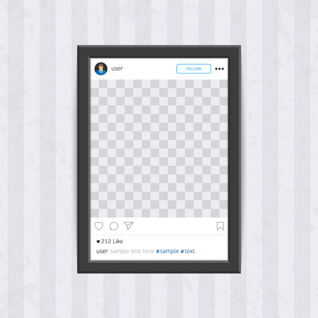 Black social network photo frame.のイラスト素材
