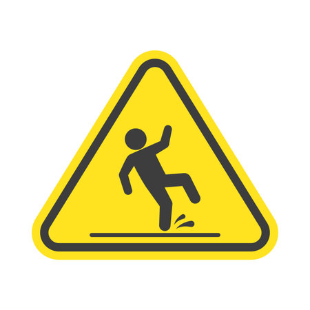 Wet floor warning sign.のイラスト素材