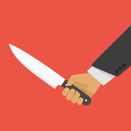 Hand holding a knife.のイラスト素材