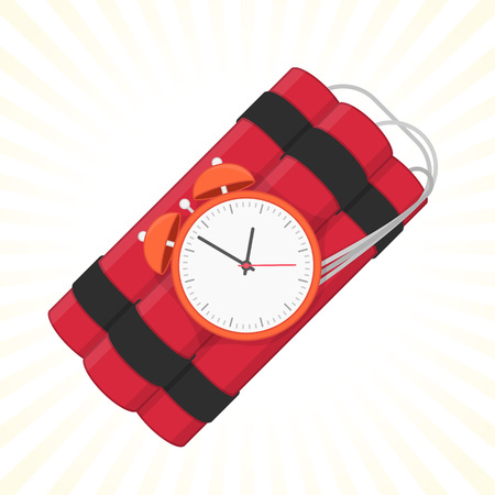 Red dynamite with timer.のイラスト素材