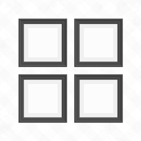 Set of black square frames.のイラスト素材
