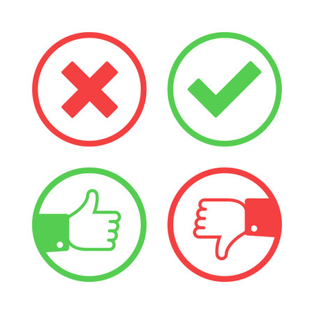 Confirm and reject icons.のイラスト素材