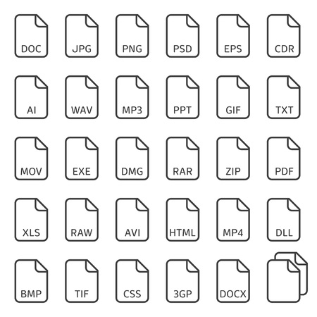 File type icons.のイラスト素材