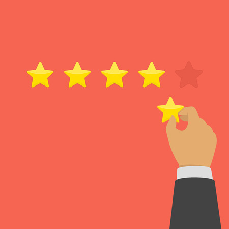 Hand giving five star rating.のイラスト素材