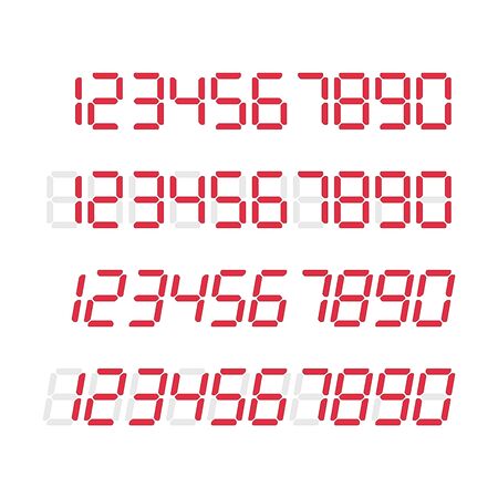 Digital glowing numbers, vector illustration.のイラスト素材