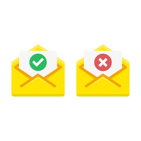 Check mark icon in mail envelope, vector illustration.のイラスト素材