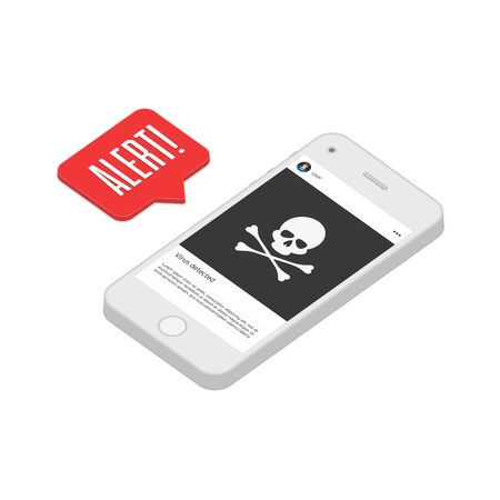 Alert notification on the smartphone, vector illustration.のイラスト素材