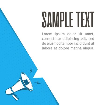 Megaphone with blank bubble speech. Loudspeaker advertisement concept. Banner for business, promotion and advertising. Vector illustration in flat style. EPS 10.のイラスト素材
