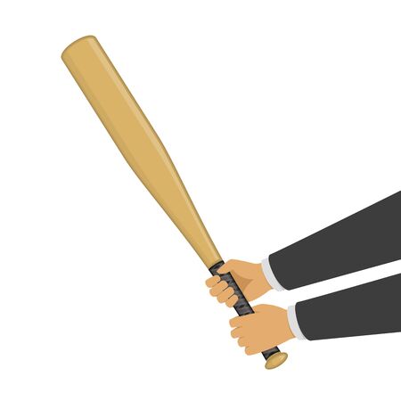 Baseball bat in hands, vector illustration.のイラスト素材
