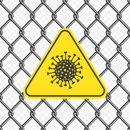 Chain link fence with virus.のイラスト素材