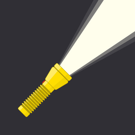 Flashlight and light beam.