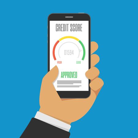 Credit score on smartphone screen.のイラスト素材