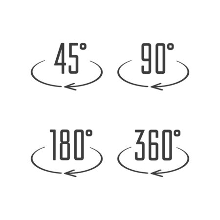 Angle degrees icons.のイラスト素材