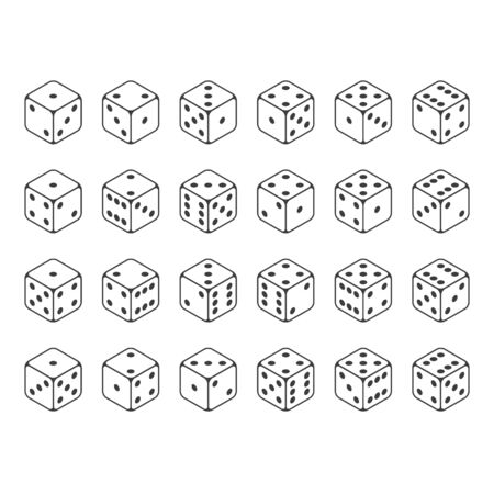 Set of isometric dice vector.のイラスト素材