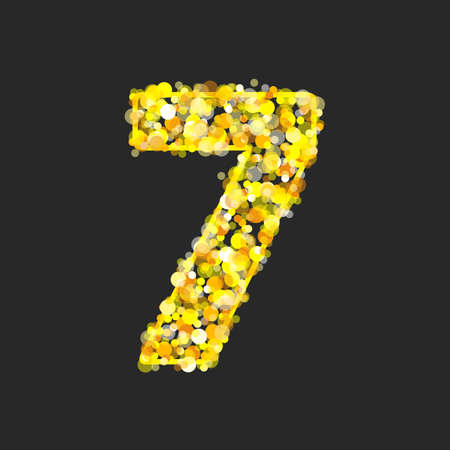 Gold glittering number 7.のイラスト素材