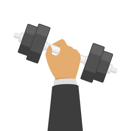 Hand holding dumbbell.のイラスト素材