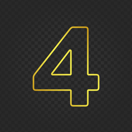 Gold glittering number 4g.のイラスト素材