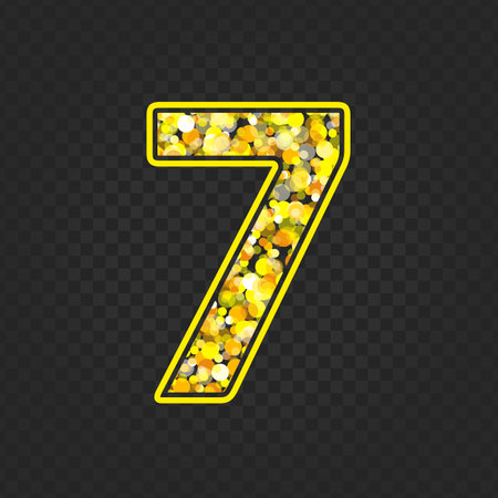 Gold glittering number 7.のイラスト素材
