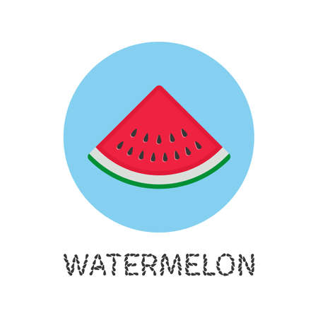 Watermelon slices vector icon isolated on white background. Fresh ripe watermelon.のイラスト素材