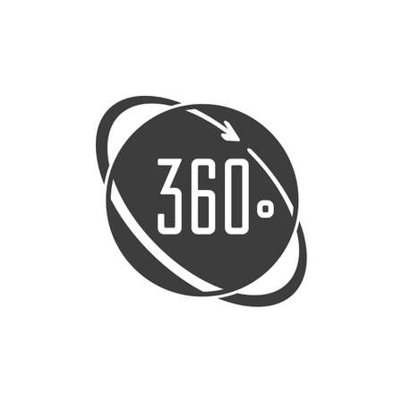 360 degrees icons. Arrows rotation circle symbol. Geometry math signs symbols. Full complete rotation arrow.のイラスト素材