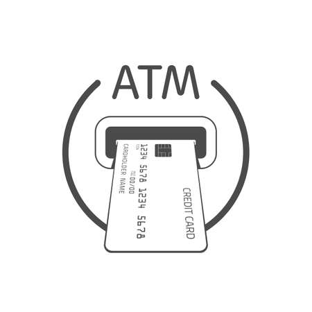 Bank atm machine slot icon. Payment terminal, Shopping symbol. Insert credit card sign. Designed for software and web interface toolbars and menu. Vector illustration EPS 10.のイラスト素材