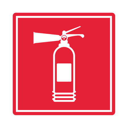 Fire extinguisher icon isolated on white background. Extinguisher sign in flat style. Concept of fire safety.のイラスト素材