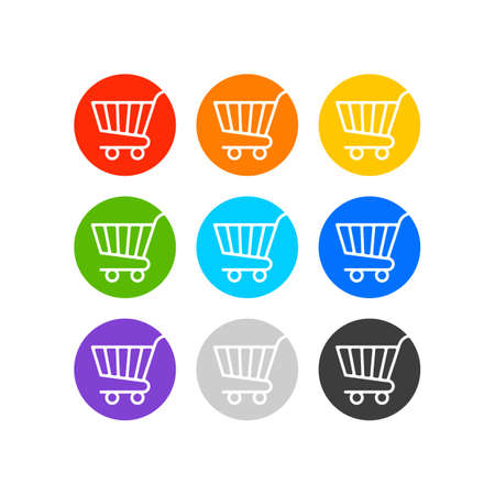 Vector shopping cart Icons set. Symbol for Online shop, basket or store.のイラスト素材