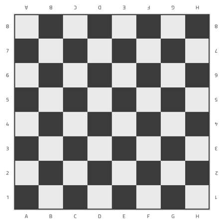 Chess board with numbers and letters. Checkered black chessboard in flat style. Top view. Vector illustration.のイラスト素材