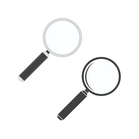 Magnifying glass in realistic style. The magnifier or loupe sign isolated on transparent background. Search and inspection symbol. Vector illustration EPS 10.のイラスト素材