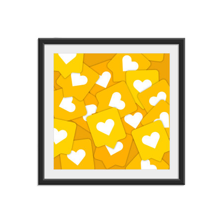 Like, Heart icons in photo frame. Design Elements for Business App, Marketing, SMM or CEO. Vector illustration EPS 10.のイラスト素材
