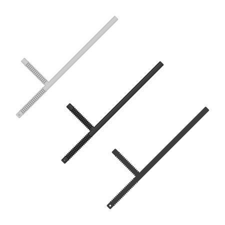 Vector police baton or nightstick in flat style. Police equipment icon. Black rubber batons isolated on white background. Rubber truncheons with additional side handle. EPS 10.のイラスト素材