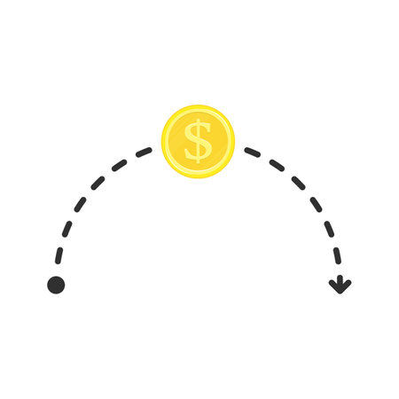 Money transfer sign. Gold coin with sorting arrows isolated on white background. Money transfers, transactions or online payments concept.のイラスト素材
