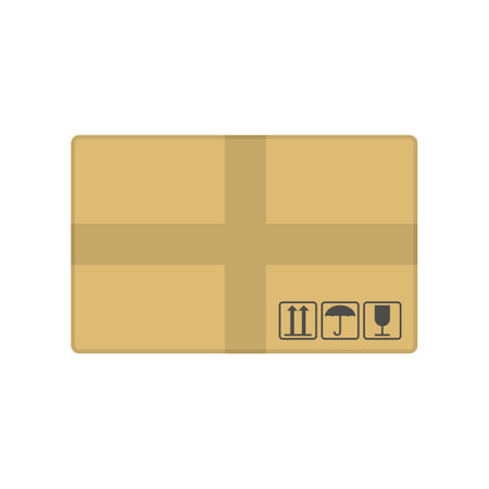 Cardboard box icon. Flat style. Vector EPS 10.のイラスト素材