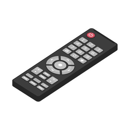 Remote TV or media center control. Isometric colored Illustration in modern flat style.のイラスト素材